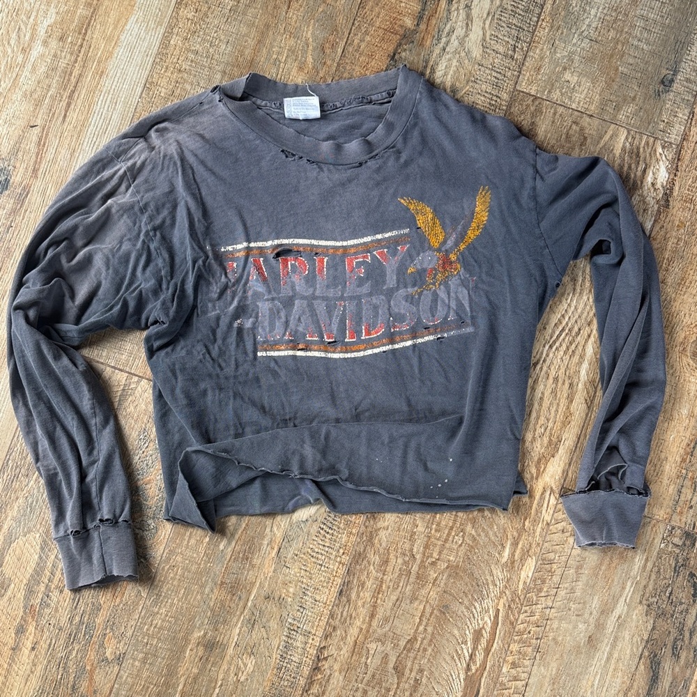 Harley-Davidson Charcoal Long Sleeve with Eagle Graphic Rolling Thunder Cycles